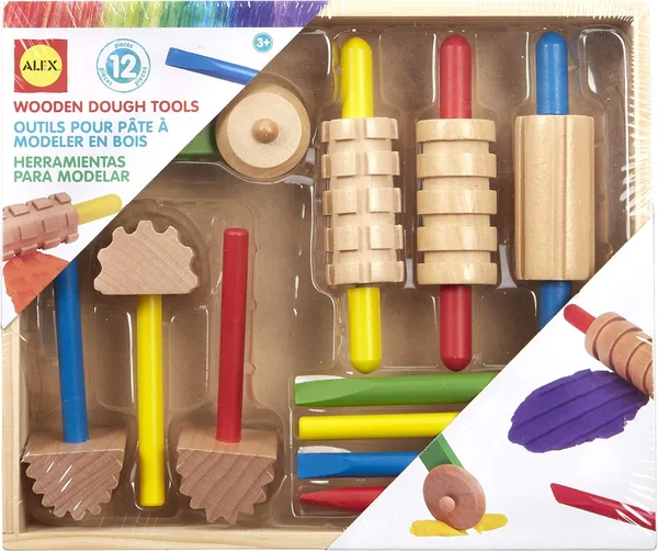 ALEX Art Wooden Dough Tools Set (12 Pieces)