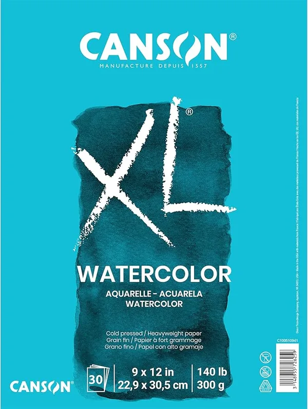 Canson XL Watercolor Pad (9x12, 30 Sheets, 140 lb)