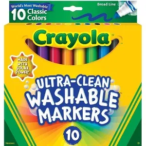 Crayola Ultra Clean Washable Broad Line Markers (10-Count)