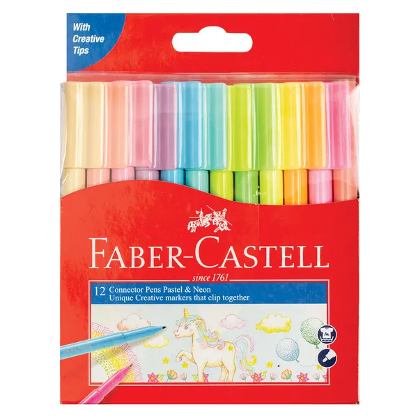 Faber-Castell Connector Pens Pastel/Neon (12-ct)