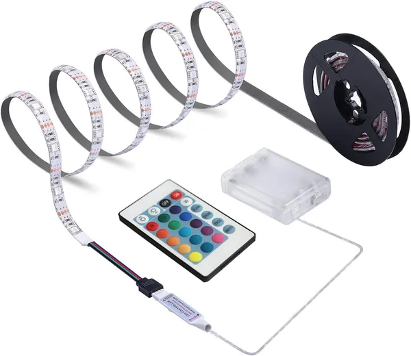 HIKENRI Battery Powered LED Strip Lights (6.56ft, Waterproof, Remote Control)