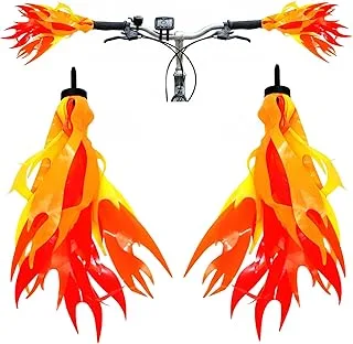 Iconikal Bicycle Scooter Handlebar Flame Streamers (10-Inch)