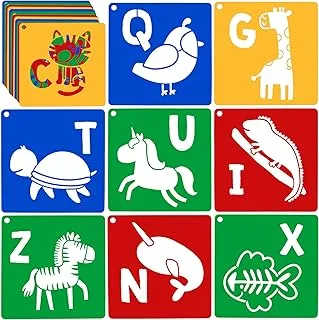 Sturdy Alphabet & Animal Shape Sidewalk Chalk Stencils (26-Pack)