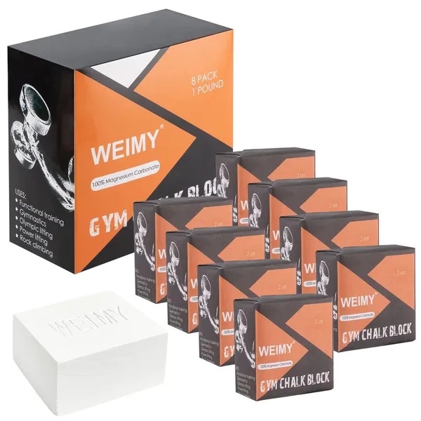 WEIMY Gym Chalk Blocks (8 x 2oz) for Gymnastics & Climbing