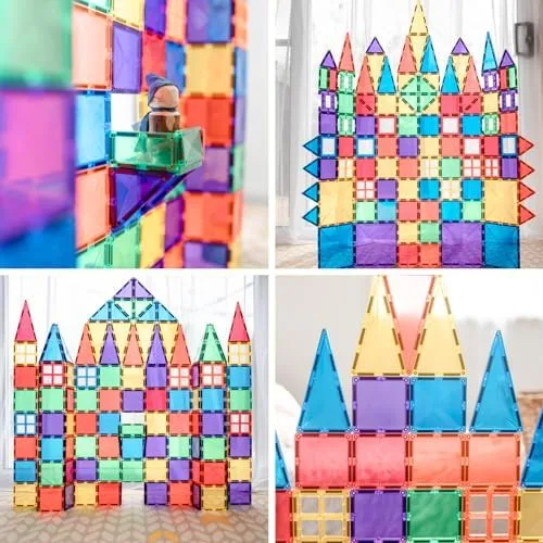 Four builds completed during testing, showing the structural range possible with a single 100-piece 