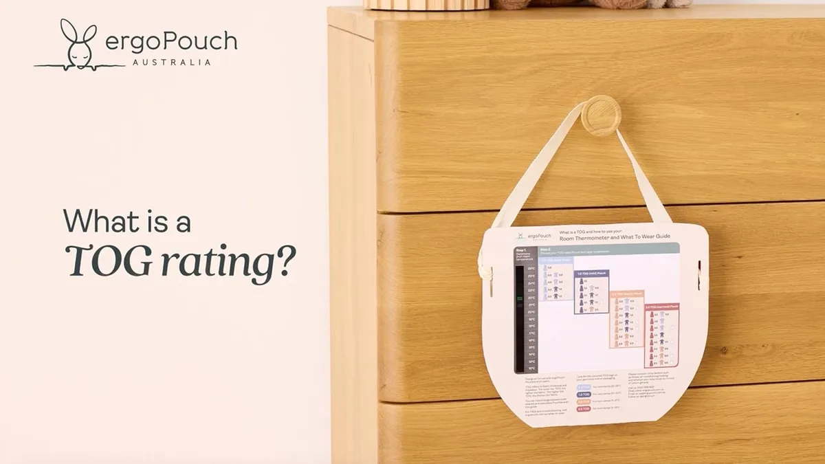The TOG rating guide hangs alongside every Cocoon, helping parents match thermal weight to nursery t