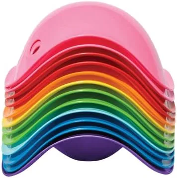 Stacked shells reveal the injection-molded shape Moluk has produced since 2001.