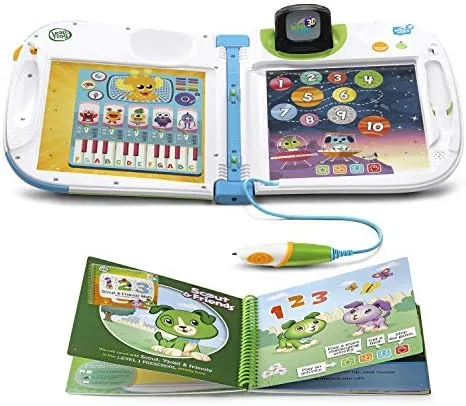 On-screen animations supplement the printed page, the system's central design conceit.