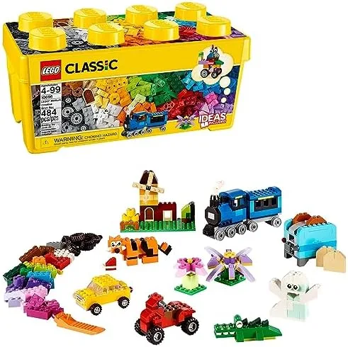 The yellow box, 484 bricks, and a sample of what those bricks can become with no instructions in sig