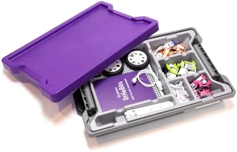 The kit ships in a sturdy purple storage case with each color-coded bit seated in its molded slot.