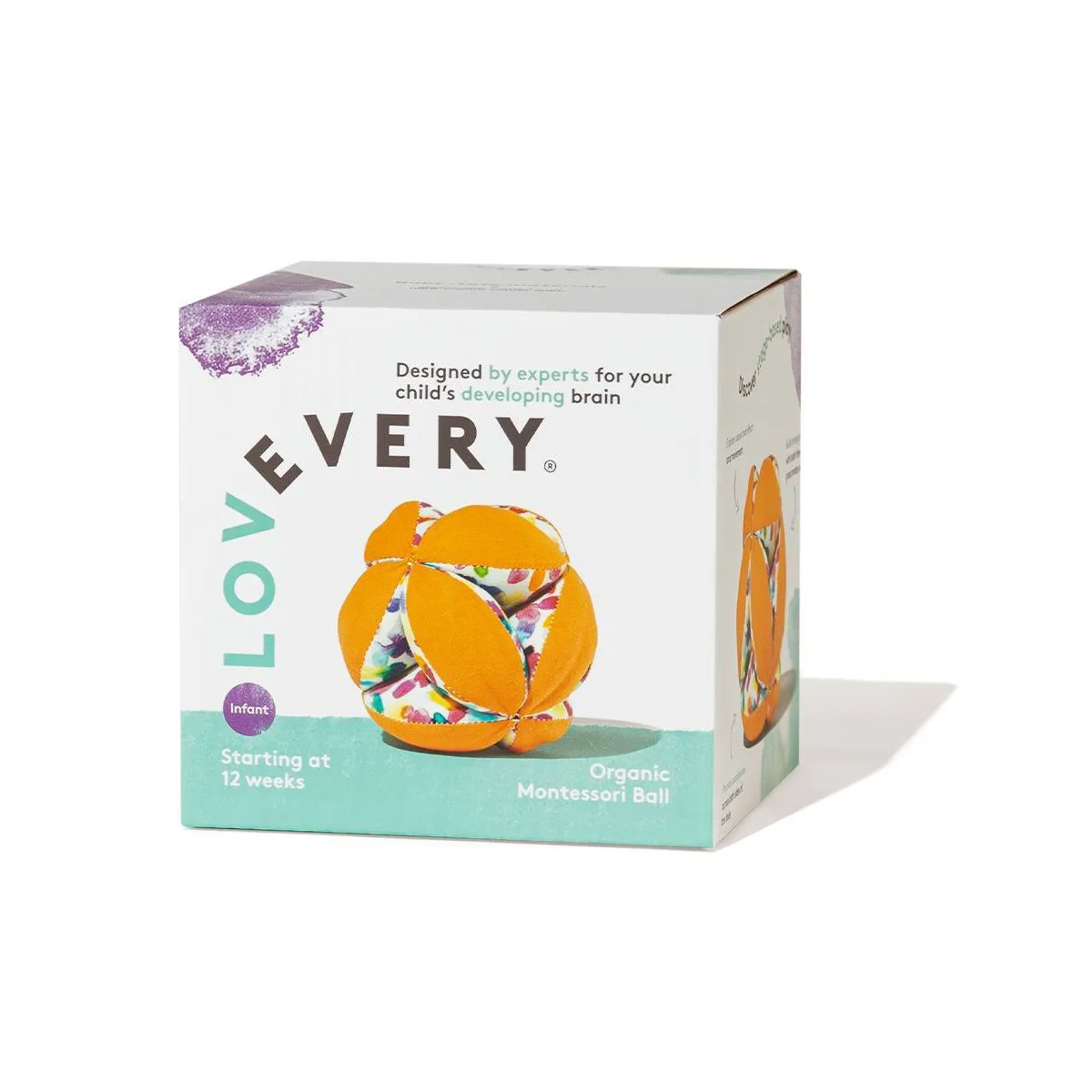 Lovevery's signature packaging, here marked Infant and "Starting at 12 weeks" — useful context for t