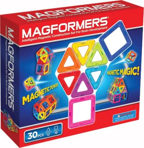 An entry-level Magformers box: enough pieces for a hexagonal pyramid, not much more.