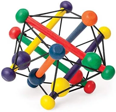 Wooden dowels and elastic cords form the Skwish's compressible geometric structure.