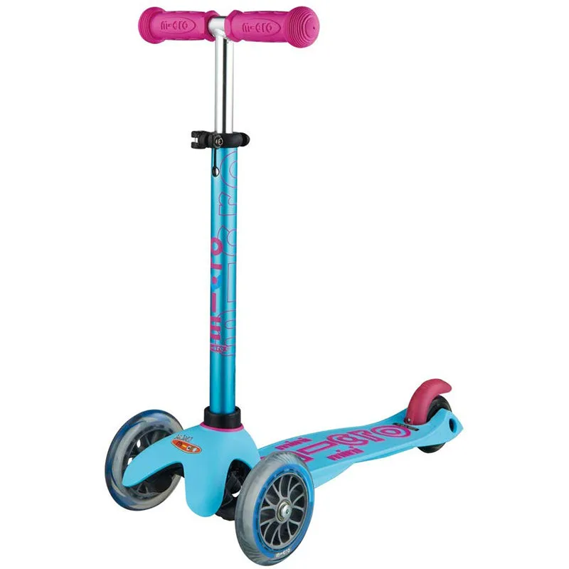 Aqua and pink colorway shows the lean-steer wheel system that makes balance intuitive for toddlers.