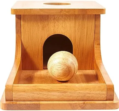 The classic infant version: a single hole, a single ball, and a wooden tray to catch the result.