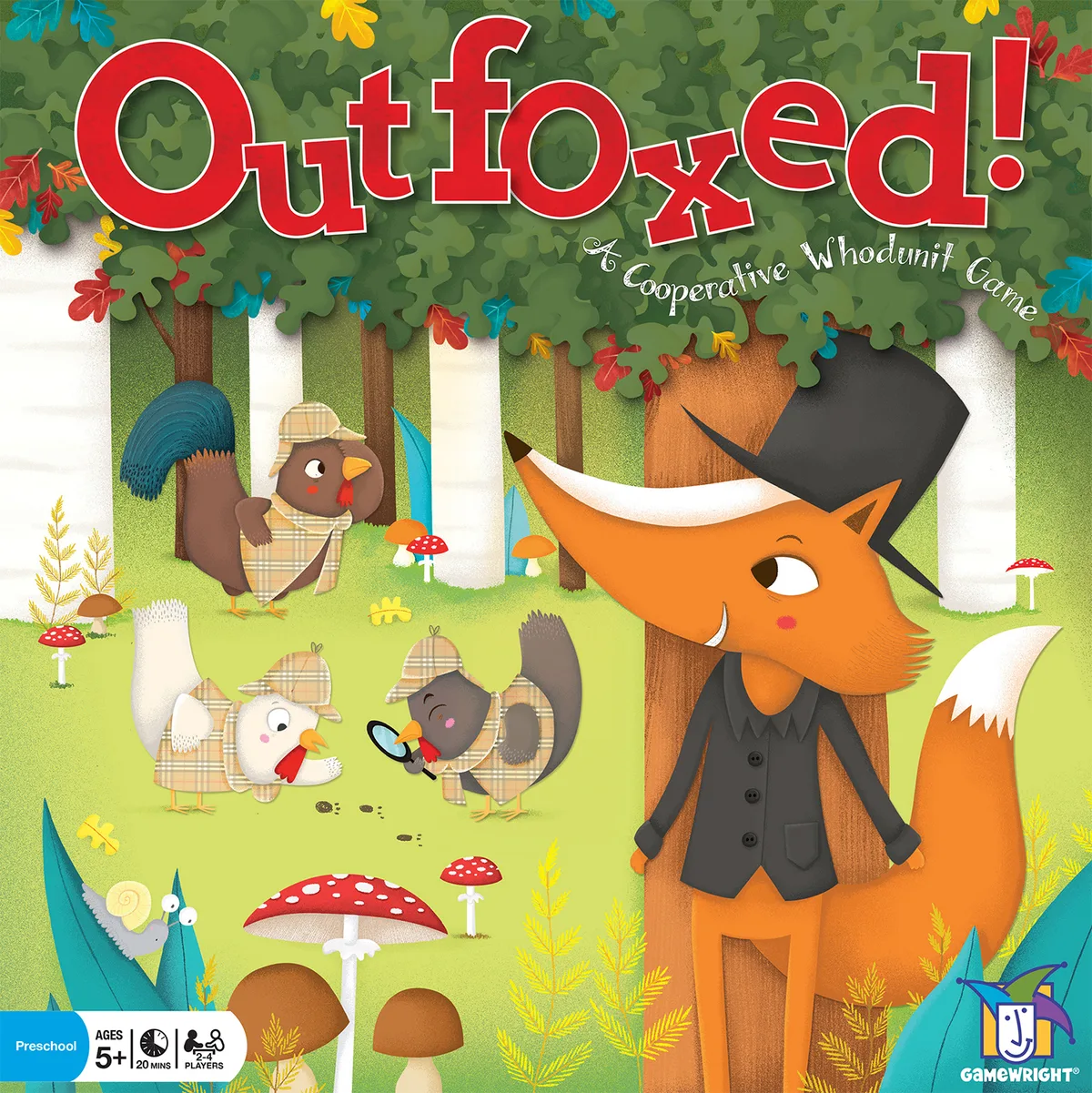 Cover detail showing the suspect fox and the three rookie detectives investigating the scene.