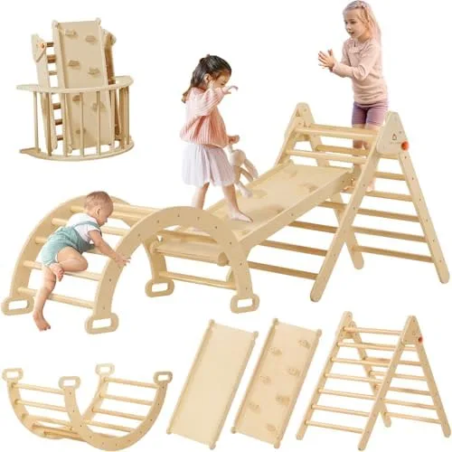 The triangle, arch, and ramp combine into multiple configurations as climbing skill develops.