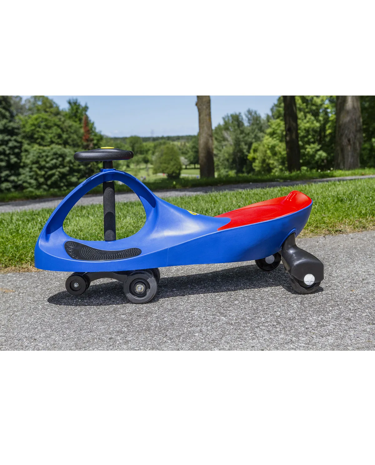 The molded polymer chassis and front caster wheel that quietly do all the physics work.