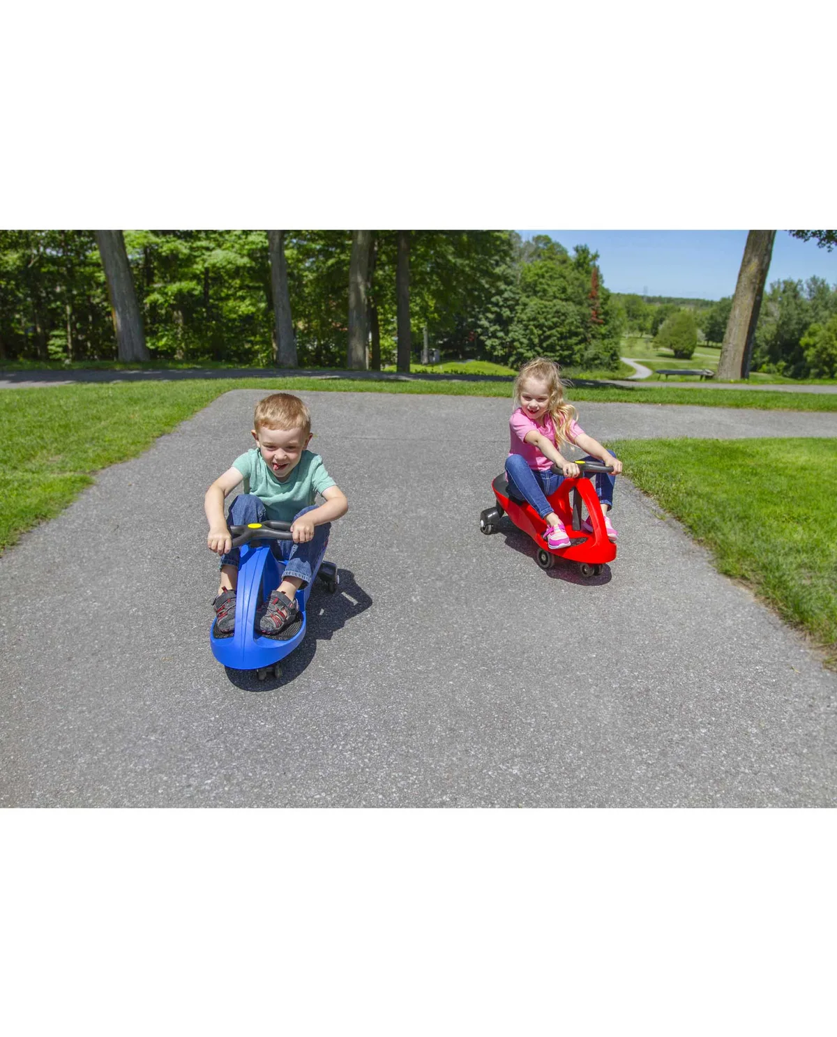 Two PlasmaCars on smooth pavement, the social play case for buying a second one.