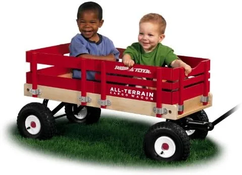The bench seat configuration accommodates two passengers with wood side panels for back support.