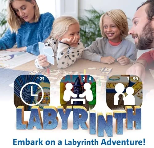 A family mid-game — the cross-generational play that has kept Labyrinth on tables since 1986.