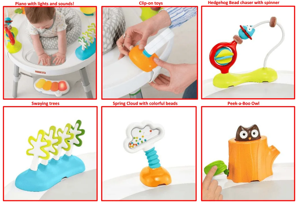 The seat detaches cleanly so the base becomes a stable toddler activity table.