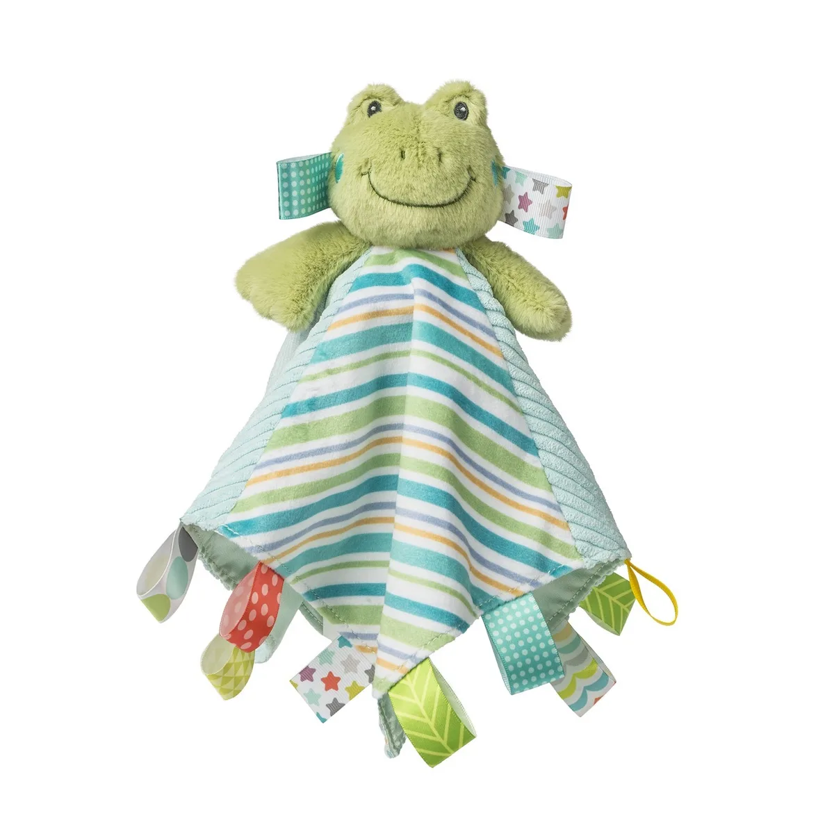The signature satin tag border circling the soft Taggies blanket body.