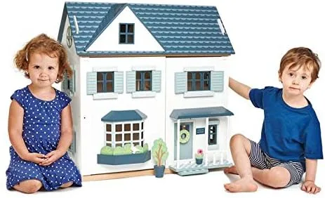 The closed exterior reads as architecture rather than toy, inviting display alongside everyday furni